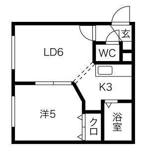 ホワイトハイツ 203｜北海道札幌市白石区中央二条１丁目(賃貸アパート1DK・3階・28.35㎡)の写真 その2