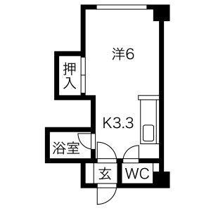 グランドールイケダ 304｜北海道札幌市白石区菊水四条２丁目(賃貸マンション1K・3階・21.80㎡)の写真 その2