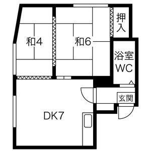 小松コーポ 6｜北海道札幌市白石区東札幌一条１丁目(賃貸アパート2DK・2階・34.96㎡)の写真 その2