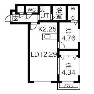 仮）ＧＲＡＮー平岸4ー4　ＭＳ 305｜北海道札幌市豊平区平岸四条４丁目(賃貸マンション2LDK・3階・54.81㎡)の写真 その2