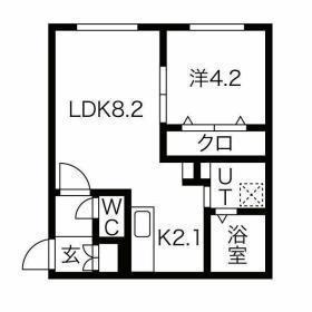 Ｐｏｒｔｅ　Ｂｏｎｈｅｕｒ東札幌（ポルトボヌール東札幌） 205｜北海道札幌市白石区東札幌五条５丁目(賃貸マンション1LDK・2階・33.40㎡)の写真 その2