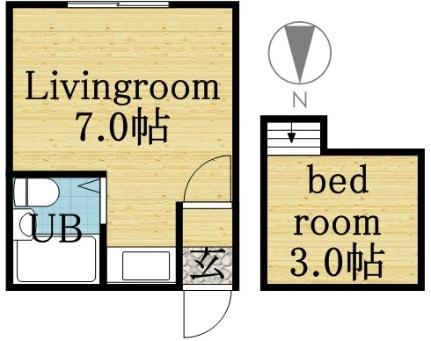 アメニティハウス 105｜北海道札幌市北区あいの里四条５丁目(賃貸アパート1R・1階・18.97㎡)の写真 その2