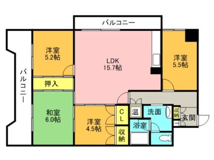 朝日プラザ偕楽園 602｜北海道札幌市北区北六条西６丁目(賃貸マンション4LDK・6階・77.81㎡)の写真 その2