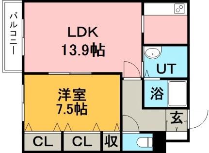 サンフローレII 303 ｜ 北海道札幌市東区北二十三条東２０丁目（賃貸アパート1LDK・3階・45.21㎡） その2