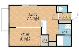 ミエル 3階1LDKの間取り