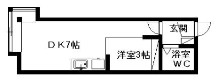カーサチェリベII D-2｜北海道札幌市西区八軒二条東１丁目(賃貸アパート1DK・2階・18.85㎡)の写真 その2
