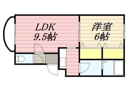 トトロの杜III 205｜北海道札幌市西区八軒十条東１丁目(賃貸アパート1LDK・2階・41.40㎡)の写真 その2