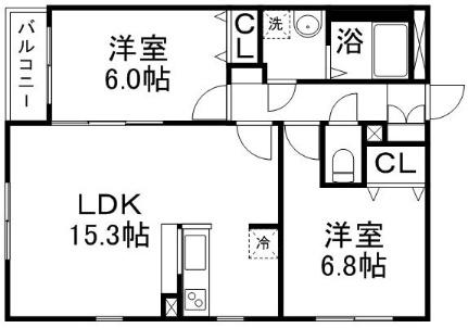 プレアデス 401｜北海道札幌市西区発寒三条４丁目(賃貸マンション2LDK・4階・56.40㎡)の写真 その2