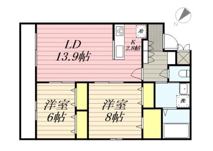 Ｂａｍｂｉｎｏ山の手 302｜北海道札幌市西区山の手一条１２丁目(賃貸マンション2LDK・3階・55.68㎡)の写真 その2