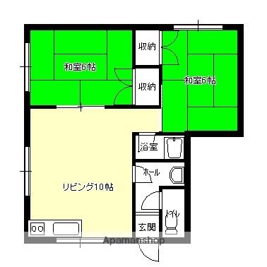 北海道函館市日吉町２丁目(賃貸アパート2LDK・2階・46.28㎡)の写真 その2