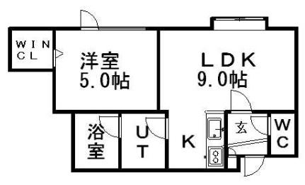 クレシア 103｜北海道札幌市白石区菊水元町八条２丁目(賃貸アパート1LDK・1階・32.33㎡)の写真 その2