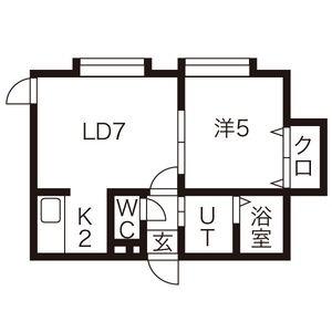 メゾンエスポワール 101｜北海道札幌市厚別区厚別中央五条４丁目(賃貸アパート1LDK・2階・33.30㎡)の写真 その2