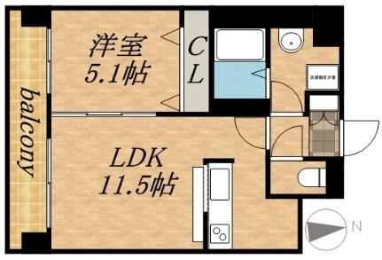 レジディア北三条 204｜北海道札幌市中央区北三条東３丁目(賃貸マンション1LDK・2階・38.32㎡)の写真 その2