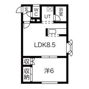 ポールスターハイツＡ 103｜北海道札幌市清田区清田一条４丁目(賃貸アパート1LDK・1階・27.54㎡)の写真 その2