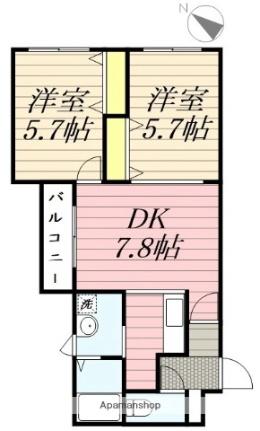 ＶＥＧＡ　ＨＩＲＡＯＫＡ1－2 205｜北海道札幌市清田区平岡一条２丁目(賃貸マンション2LDK・2階・47.77㎡)の写真 その2