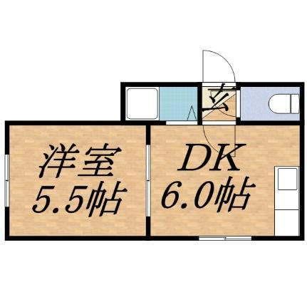 北8条ファミリーハイツ 202｜北海道札幌市中央区北八条西２４丁目(賃貸アパート1DK・2階・25.58㎡)の写真 その2