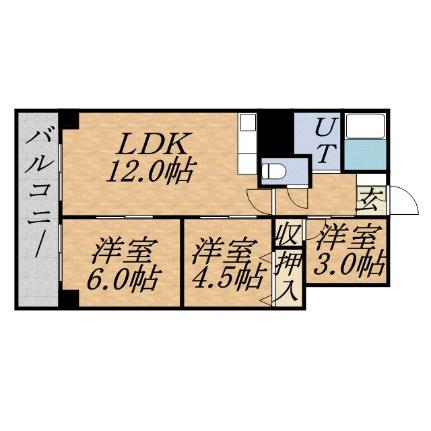 共済ハウス 603｜北海道札幌市中央区南六条西１１丁目(賃貸マンション3LDK・6階・63.00㎡)の写真 その2