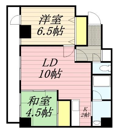 北海道札幌市中央区南十三条西１丁目(賃貸マンション2LDK・5階・53.65㎡)の写真 その2