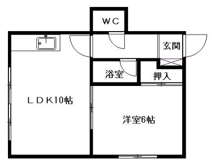 北海道札幌市中央区南四条西１２丁目（賃貸マンション1LDK・3階・26.40㎡） その2