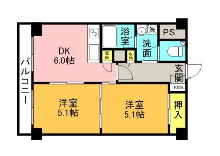 セフティマンション 502｜北海道札幌市白石区菊水三条５丁目(賃貸マンション2DK・5階・37.35㎡)の写真 その2