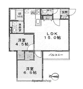 北海道札幌市中央区南二十二条西９丁目(賃貸マンション2LDK・2階・56.76㎡)の写真 その2