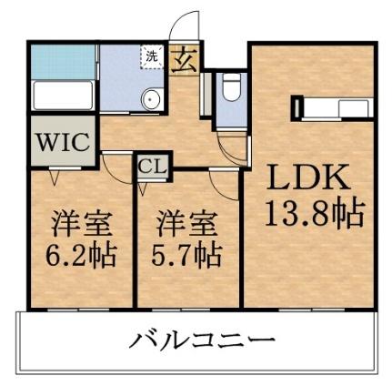 南円山シャトー桂和 203｜北海道札幌市中央区南七条西１８丁目(賃貸マンション2LDK・2階・59.63㎡)の写真 その2