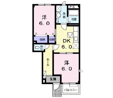 リバータウンＡ 104 ｜ 青森県青森市大字筒井字八ツ橋（賃貸アパート2DK・1階・45.77㎡） その2