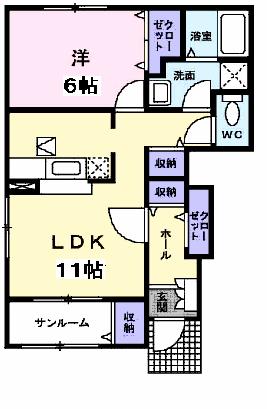 プロムナードＦ　II棟 101 ｜ 岩手県北上市和賀町藤根１７地割（賃貸アパート1LDK・1階・49.18㎡） その2