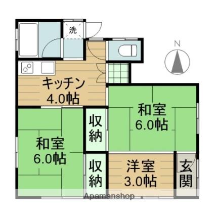 連坊2丁目アパート 1階｜宮城県仙台市若林区連坊２丁目(賃貸アパート3K・1階・42.93㎡)の写真 その2