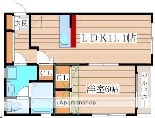 宮城県仙台市青葉区落合６丁目(賃貸アパート1LDK・1階・42.23㎡)の写真 その2