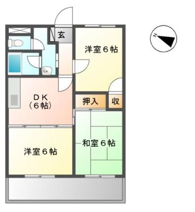 グランシャルマン通町 00303｜宮城県仙台市青葉区通町２丁目(賃貸マンション3DK・3階・51.03㎡)の写真 その2