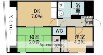 オルゴグラート仙台 503｜宮城県仙台市宮城野区宮千代１丁目(賃貸マンション2DK・5階・41.00㎡)の写真 その2