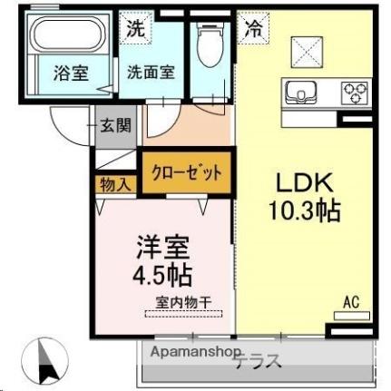 宮城県仙台市青葉区木町（賃貸アパート1LDK・1階・37.81㎡） その2