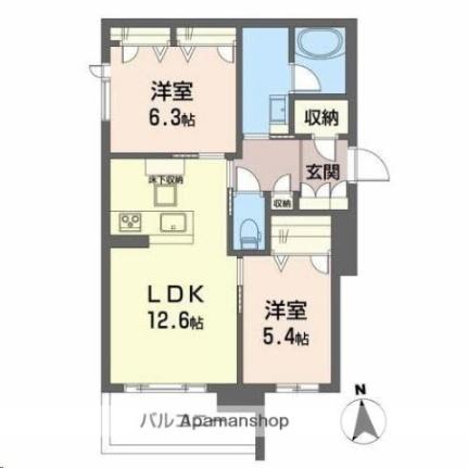 翠明ｏｏｎｏｄａ 105｜宮城県仙台市太白区大野田５丁目(賃貸マンション2LDK・1階・61.58㎡)の写真 その2