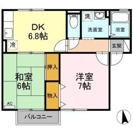 ハイネス悠 ｜宮城県宮城郡利府町菅谷字西天神(賃貸アパート2DK・2階・47.99㎡)の写真 その2