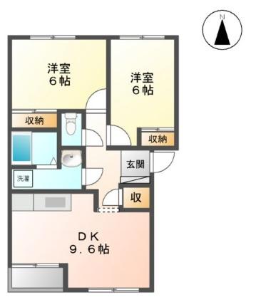 エクセレンスIII 101｜宮城県仙台市太白区中田町字法地北(賃貸アパート2DK・1階・51.81㎡)の写真 その2