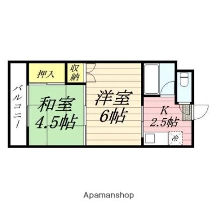 コーポラス中倉 ｜宮城県仙台市若林区中倉３丁目(賃貸マンション2K・3階・27.72㎡)の写真 その2