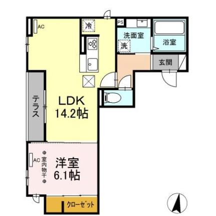 ディアコート上杉  ｜ 宮城県仙台市青葉区上杉３丁目（賃貸アパート1LDK・1階・48.71㎡） その2