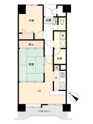 ダイアパレス泉崎 0302 ｜ 宮城県仙台市太白区泉崎２丁目（賃貸マンション2DK・3階・51.87㎡） その2