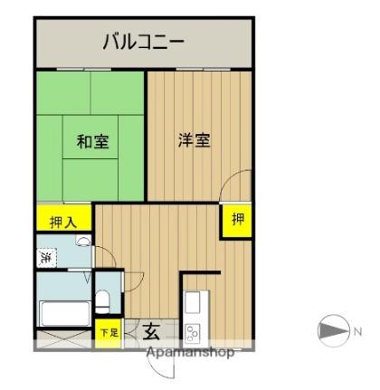 バースランド安積 308｜福島県郡山市安積町日出山３丁目(賃貸マンション2DK・3階・41.58㎡)の写真 その2