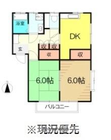 福島県郡山市安積町長久保１丁目(賃貸アパート2DK・1階・47.05㎡)の写真 その2