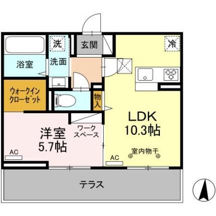 福島県郡山市日和田町字三河尻(賃貸アパート1LDK・1階・40.05㎡)の写真 その2