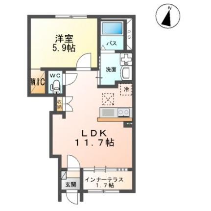 シャイニング 102｜福島県郡山市日和田町字榧ノ木作(賃貸アパート1LDK・1階・43.24㎡)の写真 その2