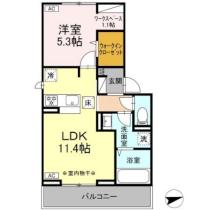 福島県郡山市昭和１丁目（賃貸アパート1LDK・2階・44.21㎡） その2