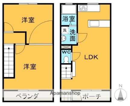 グレスコーポII P｜福島県本宮市本宮字小原田(賃貸アパート2LDK・1階・54.55㎡)の写真 その2