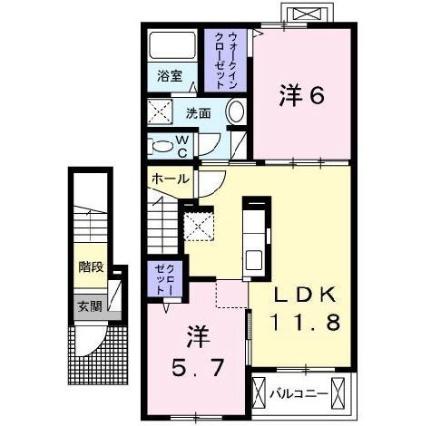 ピアッツァ　アイ　本宮 203｜福島県本宮市本宮字欠下(賃貸アパート2LDK・2階・56.68㎡)の写真 その2