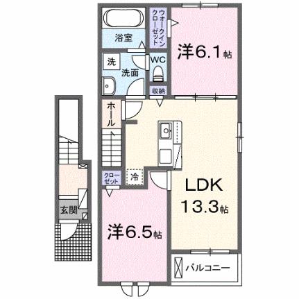 ナイス　ハッシー　II 206｜福島県本宮市本宮字鍋田(賃貸アパート2LDK・2階・59.55㎡)の写真 その2