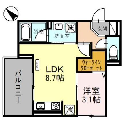 栃木県小山市駅東通り２丁目(賃貸アパート1LDK・3階・32.00㎡)の写真 その2