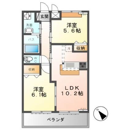 ＡＲＩＥＴＴＡ（アリエッタ） 101｜茨城県神栖市大野原２丁目(賃貸アパート2LDK・1階・51.00㎡)の写真 その2