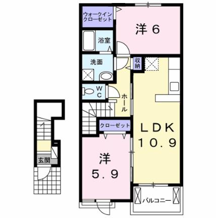 シンシア 203｜茨城県神栖市深芝(賃貸アパート2LDK・2階・57.21㎡)の写真 その2